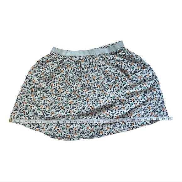 american Vintage mini skirt pleats floral elastic waistband  off white size XS - Picture 12 of 16